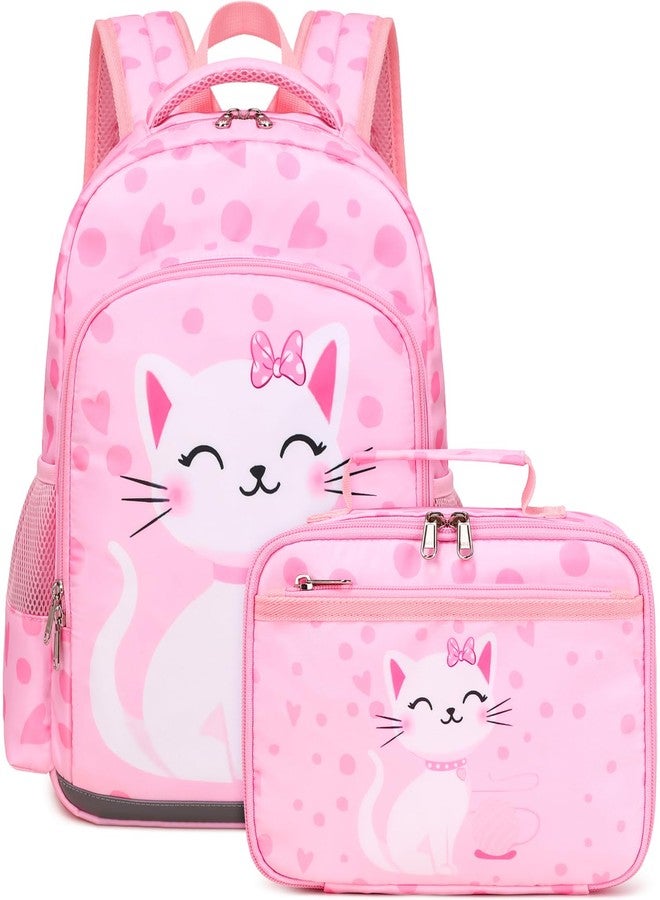 DSIUE Backpack for Girls Kids School Backpack with Lunch Box Preschool Kindergarten BookBag School Bags, C-pink, Custom - Image 1