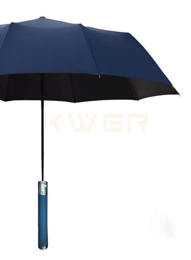 KWER New York UV Protection Unisex Auto Open Umbrella Use for Rain, Monsoon, Sunlight, Windproof Automatic Umbrellas for Men and Women |Travel Sleeve, Cover | Model-03 Blue - Image 3