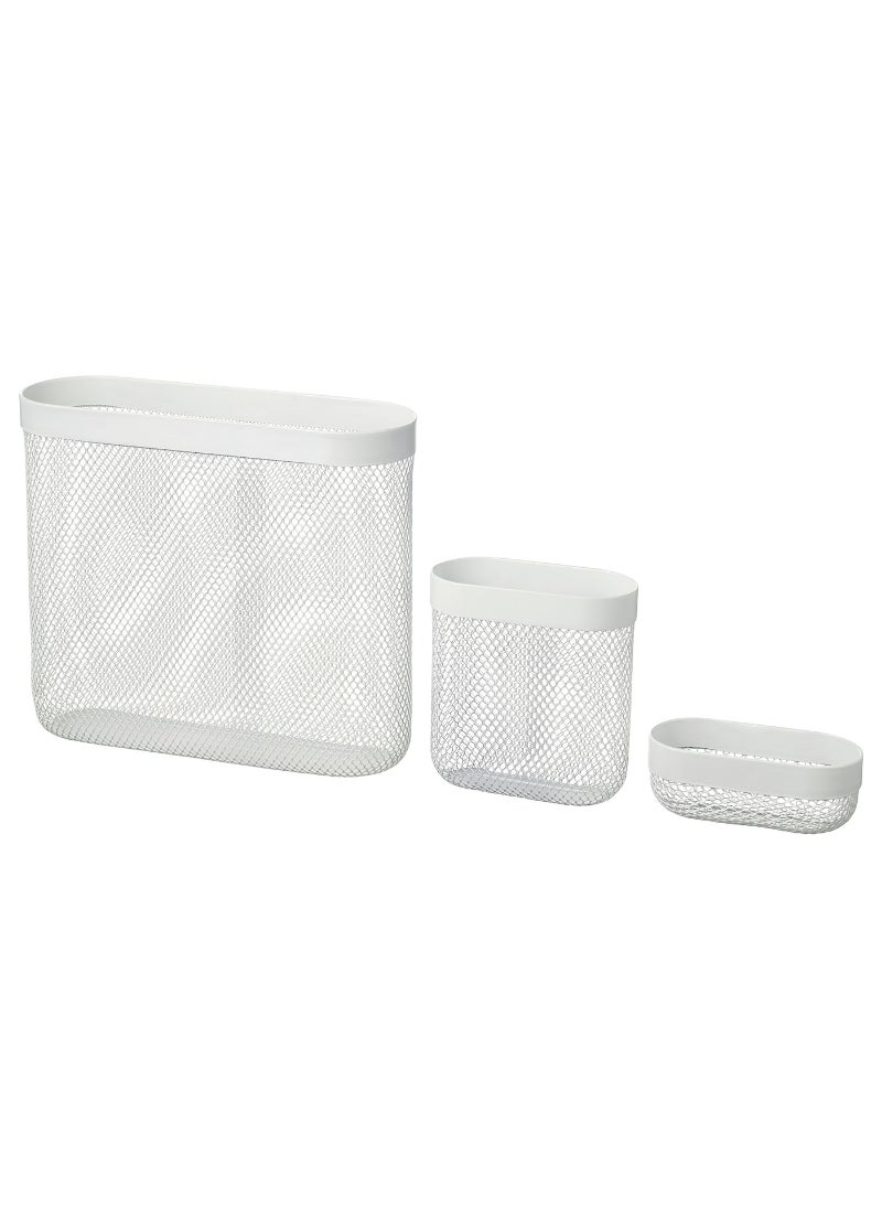 Generic - Storage Basket, Set Of 3, White - Image 1