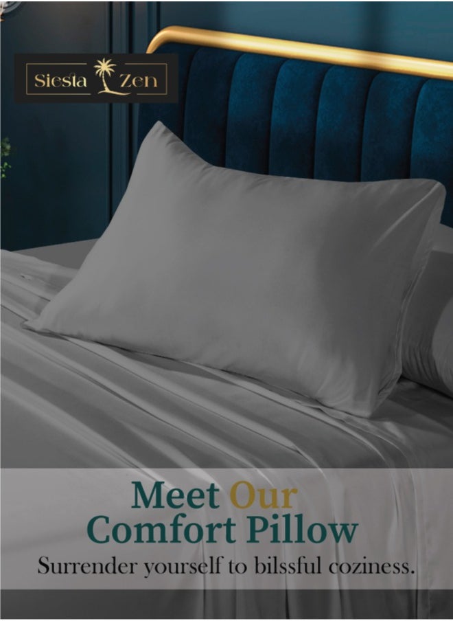 Siesta Zen Microfiber Pillowcase Pair – Soft, Durable & Fade-Resistant Housewife Style Pillow Covers – Comfortable, Breathable & Easy Care – Standard Size – 2 Pack  - Image 2