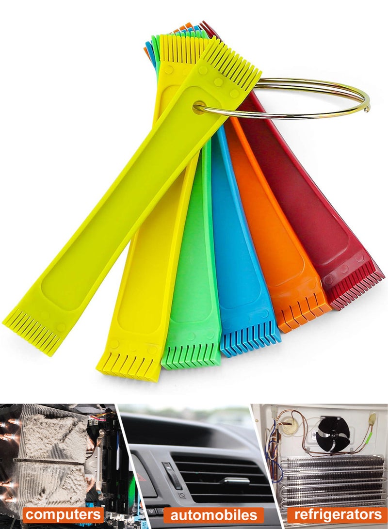 Generic 6pcs FCR6 Ring Fin Comb Tool Set Cleaning Brush Coil Condenser Brush Clean for Air Conditioner Straighten A/C Evaporator  - Image 1