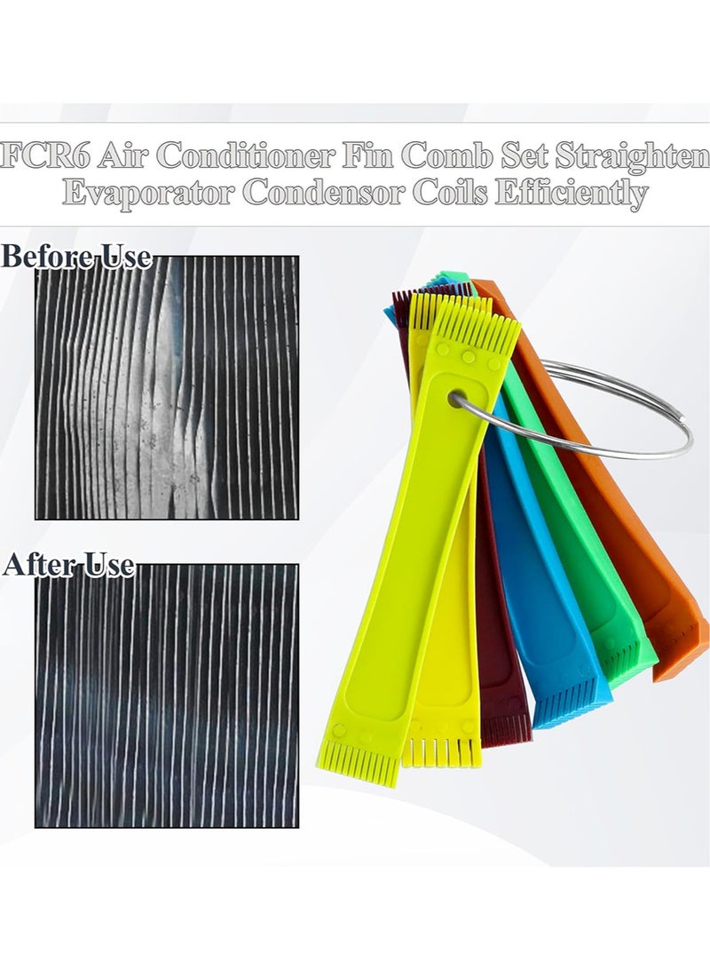 Generic 6pcs FCR6 Ring Fin Comb Tool Set Cleaning Brush Coil Condenser Brush Clean for Air Conditioner Straighten A/C Evaporator  - Image 2