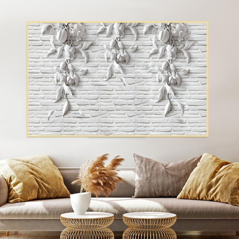 ماركتنا لوحة جداربة قماشية مطبوعة بتصميم اللوحة الجبسية مع برواز مجوف مقاس (60×40) قطعة واحدة - Image 2