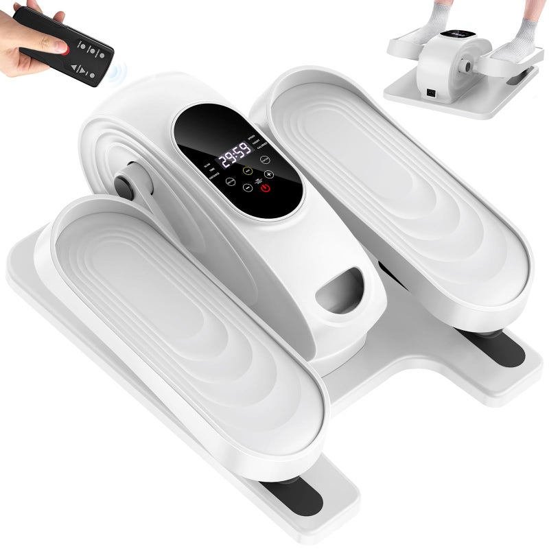 DamKee Under Desk Elliptical Exercise Machine, Electric Ellipse Leg Exerciser as Seen on TV, 15 Speeds Foot Exerciser While Sitting for Seniors, Portable Seated Pedal Exerciser for Home Office, Gifts - Image 1
