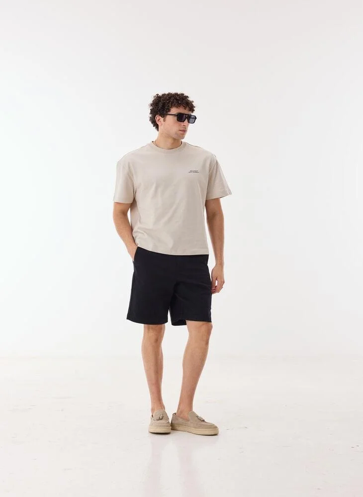 Ashita Fernandes Kaelith Men’s Black Cotton Blend Shorts – Relaxed Fit, Knee Length, Solid Lightweight Casual Wear