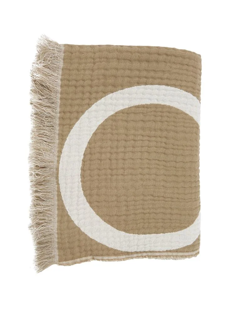 CALVIN KLEIN Logo 2-Tones Cotton Gauge Scarf