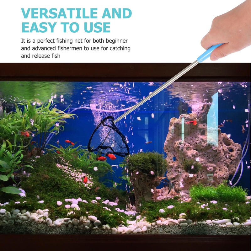 Veemoon Telescopic Fishing Net Fine Mesh Extendable Handle for Small Fish Shrimp Aquarium - Image 5