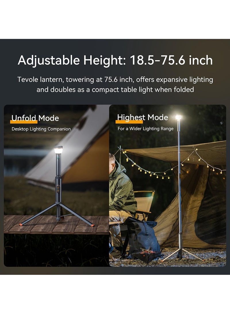 توبيز توبـي'ز ضوء تخييم LED تلسكوبي مع ريموت وطاولة تخييم ألمنيوم خضراء قابلة للتعديل للأنشطة الخارجية، النزهات، التنزه والسفر - Image 5