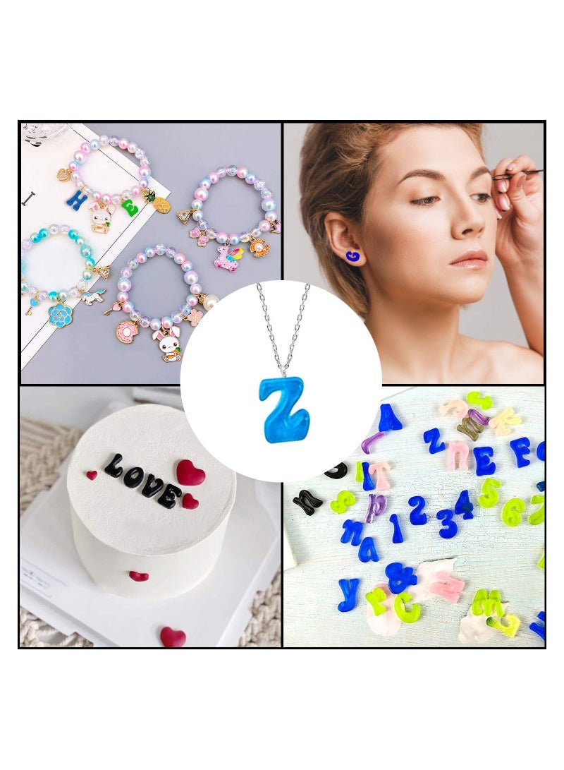 Excefore 3Pcs Mini Letter Resin Molds, Small Silicone Number Alphabet Epoxy Casting Mold for DIY Keychain Pendant Earring Jewelry, Gummy Candy Chololate Cake Decoration  - Image 3