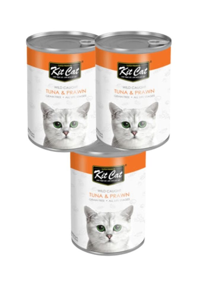 KitKat Kit Cat Wild Caught Tuna with Prawn Canned Cat Food 400g x 3pc