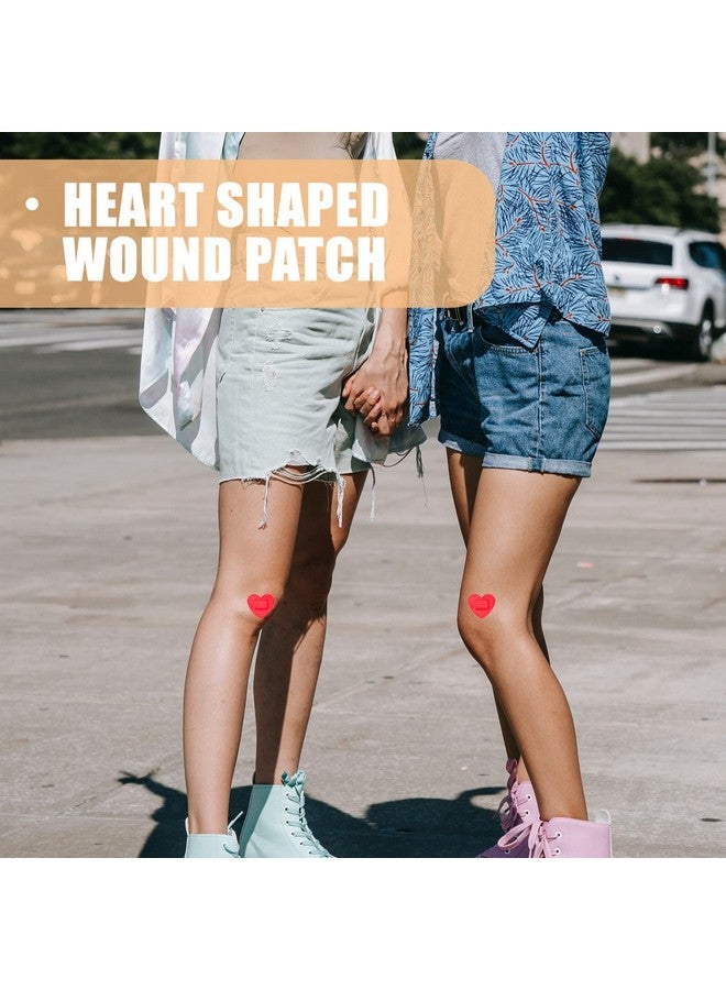 Vosarea 50Pcs Adhesive Bandages Heart Shaped Breathable Patches First Aid Bandages (Red) - Image 4