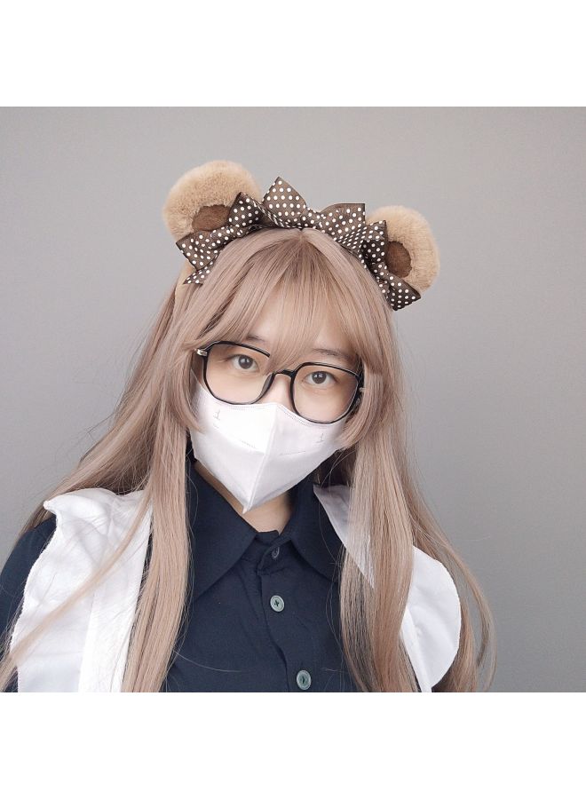 Animal Ear Headbands Q-huhu bear-white powder{<|||>}Model:One size fits all Halloween Costume Accessories Cute Fancy Headwear for Girls & Women - Image 4