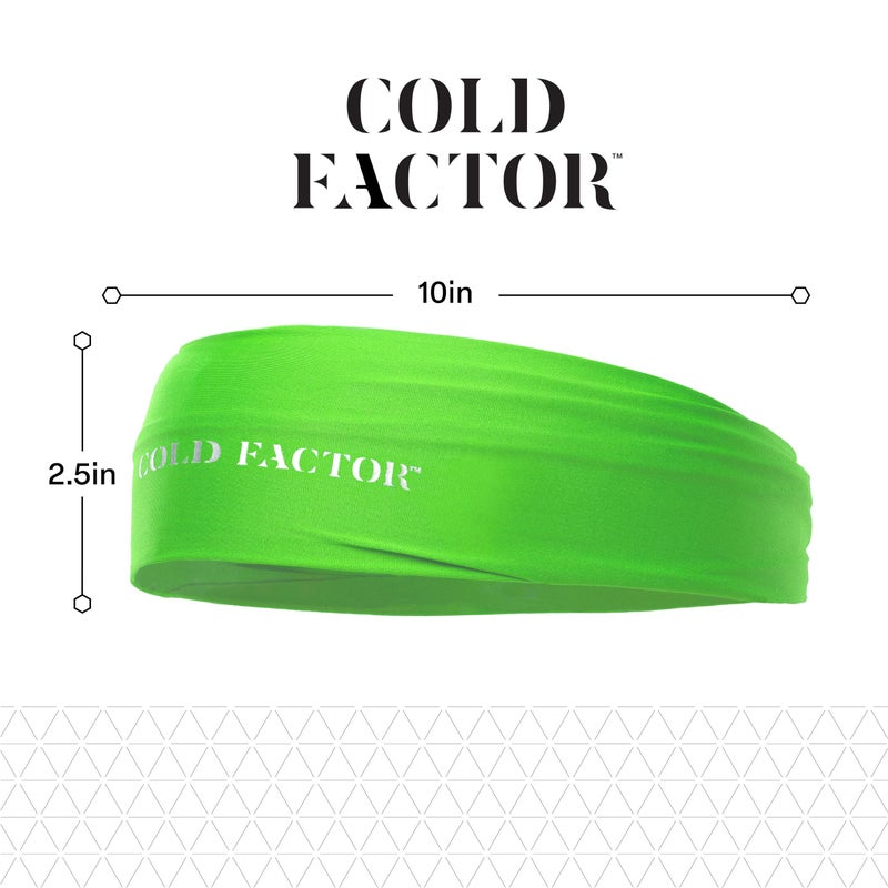 COLD FACTOR Cooling Headband for Women and Men â€“ UPF 50+ Advanced Evaporative Comfort, Instant Cooling Sweatband for Outdoor Sports, Fitness, Yoga, Hiking, Running, and Workout â€“ 3 Pack (Lime) - Image 3