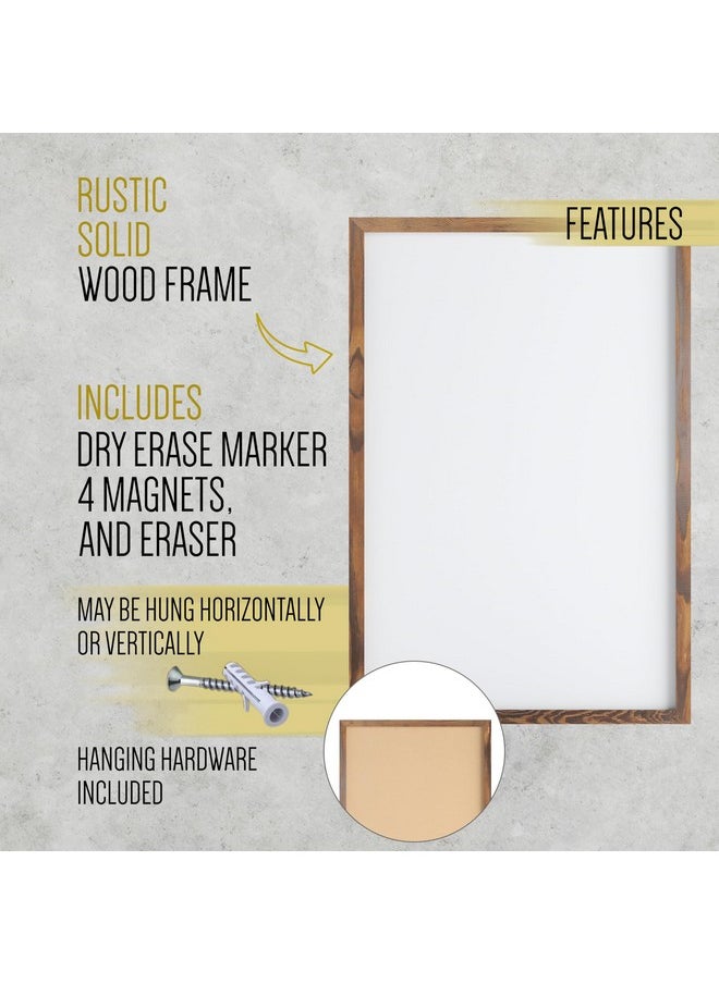 HBCY Creations Wall Mount Torched Wood White Board - 24"X36" - Dry Erase Marker, 4 Magnets, Eraser - Wood Frame - For Kitchen, Classrooms, Restaurant Menus And More!  - Image 4