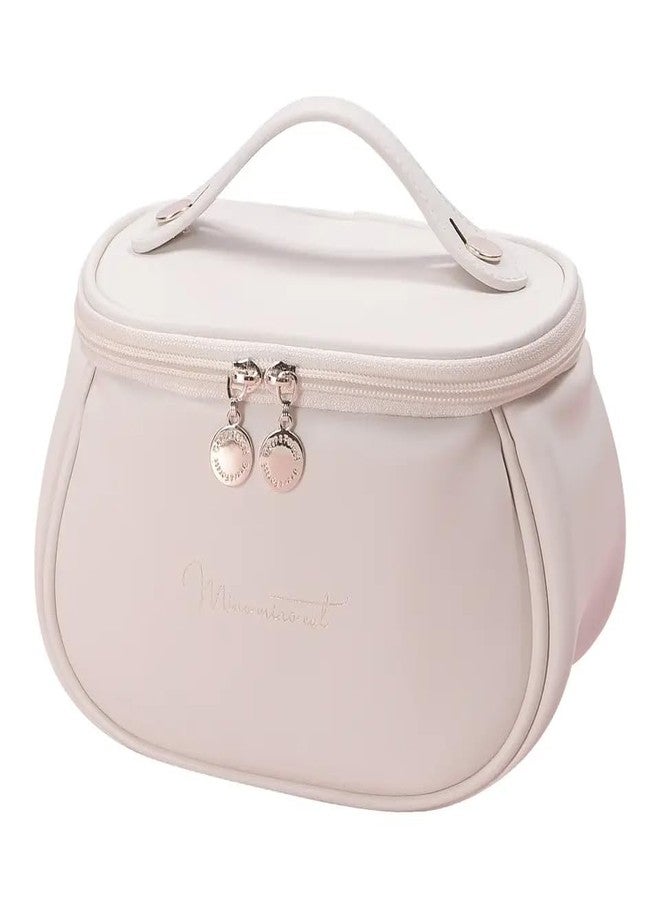 Trendegic Multi Functional Large Cosmetic Bag with Hook for Travel Makeup Organizer Cosmetic Pouch Household Grooming Kit Makeup Wash Bag for Women (Beige) - Image 1