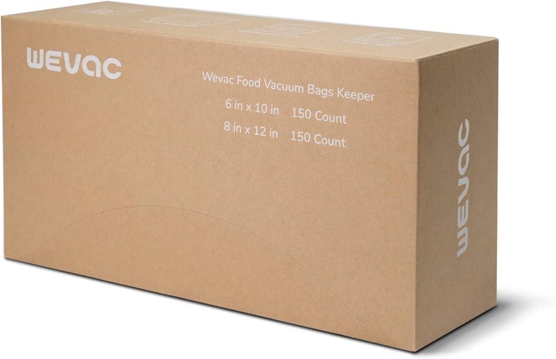Wevac 6''x10'' & 8''x12'' 300 Count Food Vacuum Sealer Bags Keeper, PreCut Quart, Ideal for Food Saver, BPA Free, Commercial Grade, Great for storage, meal prep and Sous Vide - Image 5