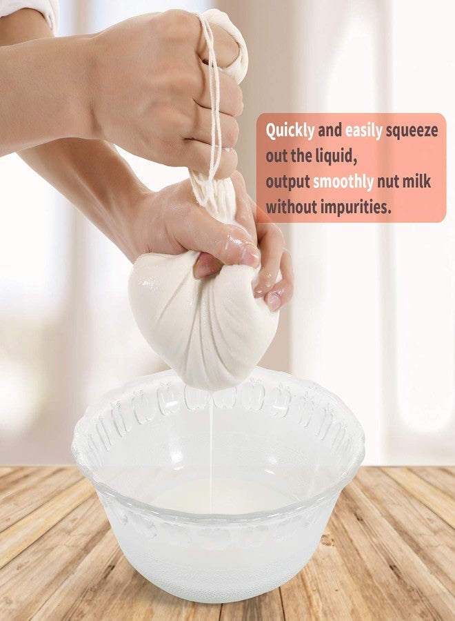 SCENGCLOS Nut Milk Bags, All Natural Cheesecloth Bags, 8"x10", 10''x12, 14''x14'', 3 Pack, 100% Unbleached Cotton Cloth Bags for Yogurt/Juice/Herbs, Washable Reusable Almond Milk Strainer(Weave 66x70) - Image 4