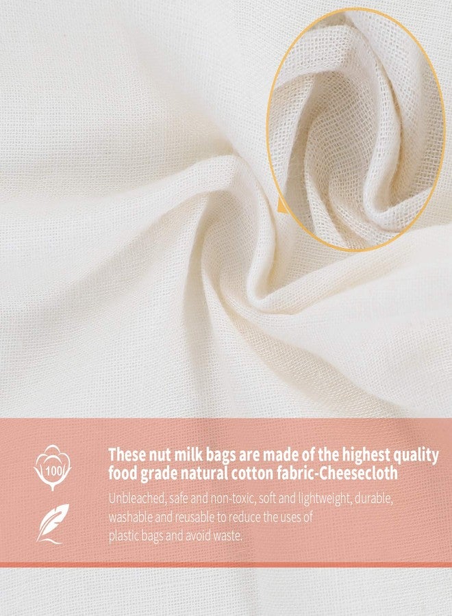 SCENGCLOS Nut Milk Bags, All Natural Cheesecloth Bags, 8"x10", 10''x12, 14''x14'', 3 Pack, 100% Unbleached Cotton Cloth Bags for Yogurt/Juice/Herbs, Washable Reusable Almond Milk Strainer(Weave 66x70) - Image 2