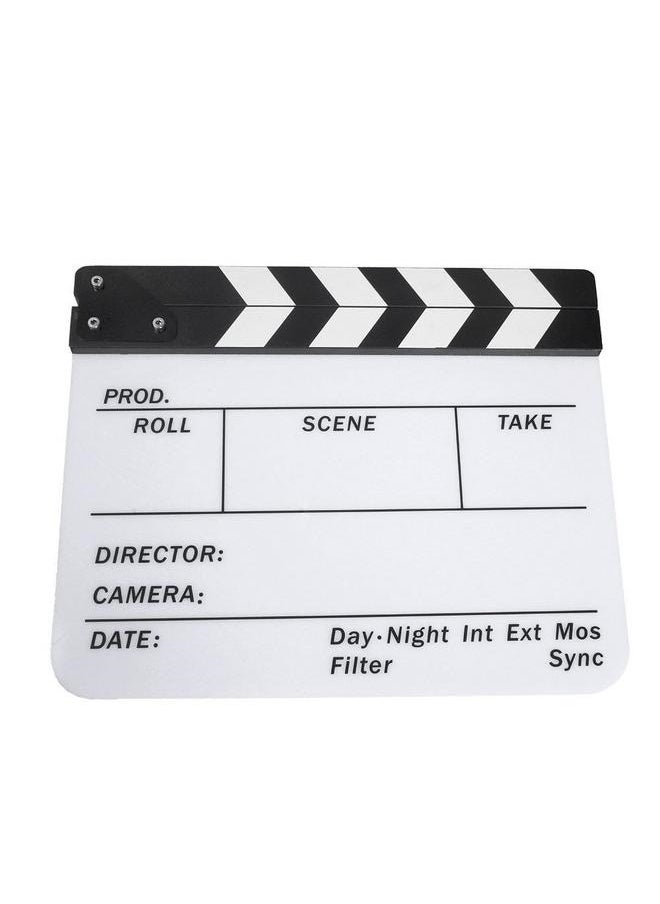 Generic Acrylic Movie Directors Clapboard, Photography Video Clapper Board Dry Erase Film Slate Cut Action Scene Clapper 25x30cm, White  - Image 3