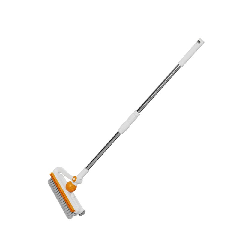 Floor Brush Scrubber Long Handle Floor Scrub Brush for Cleaning Patio Bathroom Garage Kitchen Simple White - Image 4
