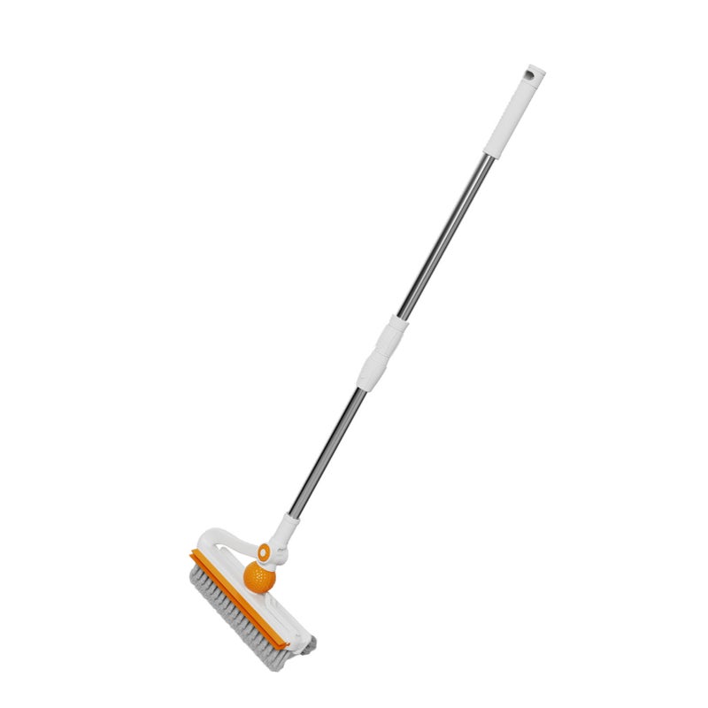 Floor Brush Scrubber Long Handle Floor Scrub Brush for Cleaning Patio Bathroom Garage Kitchen Simple White - Image 3