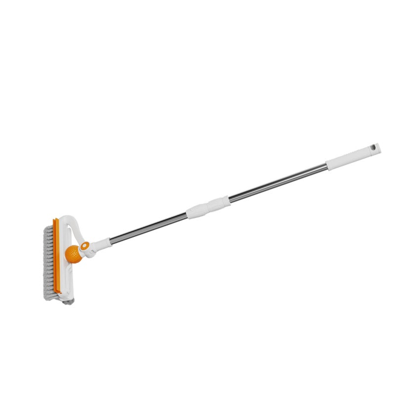 Floor Brush Scrubber Long Handle Floor Scrub Brush for Cleaning Patio Bathroom Garage Kitchen Simple White - Image 2