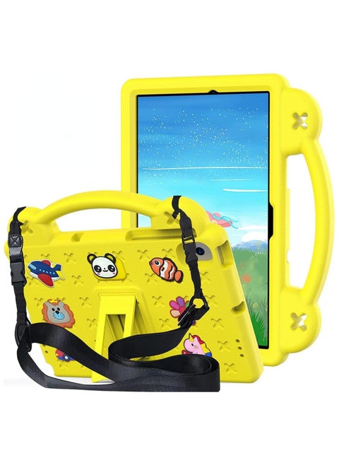 Shockproof Case Compatible with Samsung Galaxy Tab A8 Tablet 10.5 inch 2022 SM-X200/X205/X207 with Handle/Built-in Stand/Shoulder Strap Cute Kids Cover, DIY Cartoon Pattern