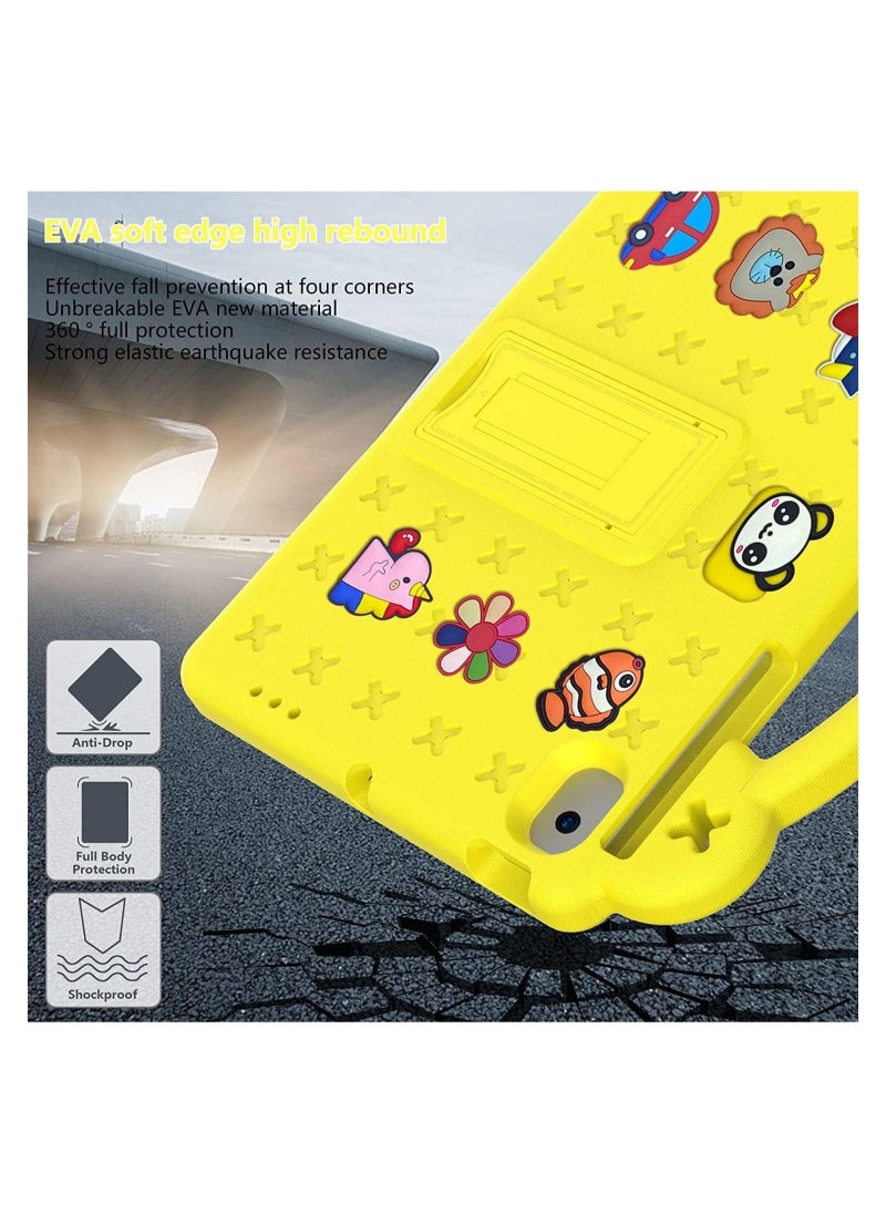 Shockproof Case Compatible with Samsung Galaxy Tab A8 Tablet 10.5 inch 2022 SM-X200/X205/X207 with Handle/Built-in Stand/Shoulder Strap Cute Kids Cover, DIY Cartoon Pattern