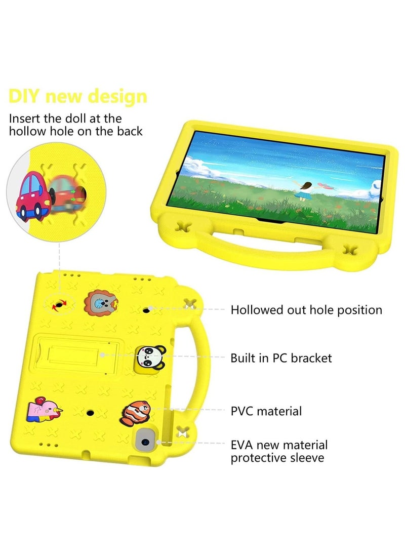 Shockproof Case Compatible with Samsung Galaxy Tab A8 Tablet 10.5 inch 2022 SM-X200/X205/X207 with Handle/Built-in Stand/Shoulder Strap Cute Kids Cover, DIY Cartoon Pattern