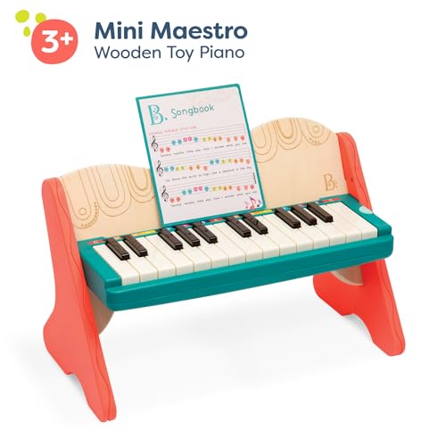B. toys – Wooden Toy Piano for Toddlers, Kids – Color – Coded Keys with Songbook – Musical Instrument for Early Learning & Creativity – 3+ Years – Mini Maestro - Image 4
