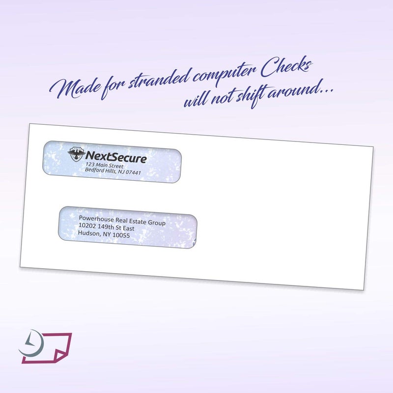 NextDayLabels - Box of 500# 8 Self Seal Double Window Security Check Envelopes - Image 3
