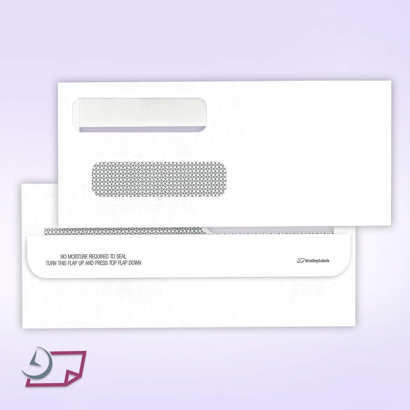 NextDayLabels - Box of 500# 8 Self Seal Double Window Security Check Envelopes - Image 4