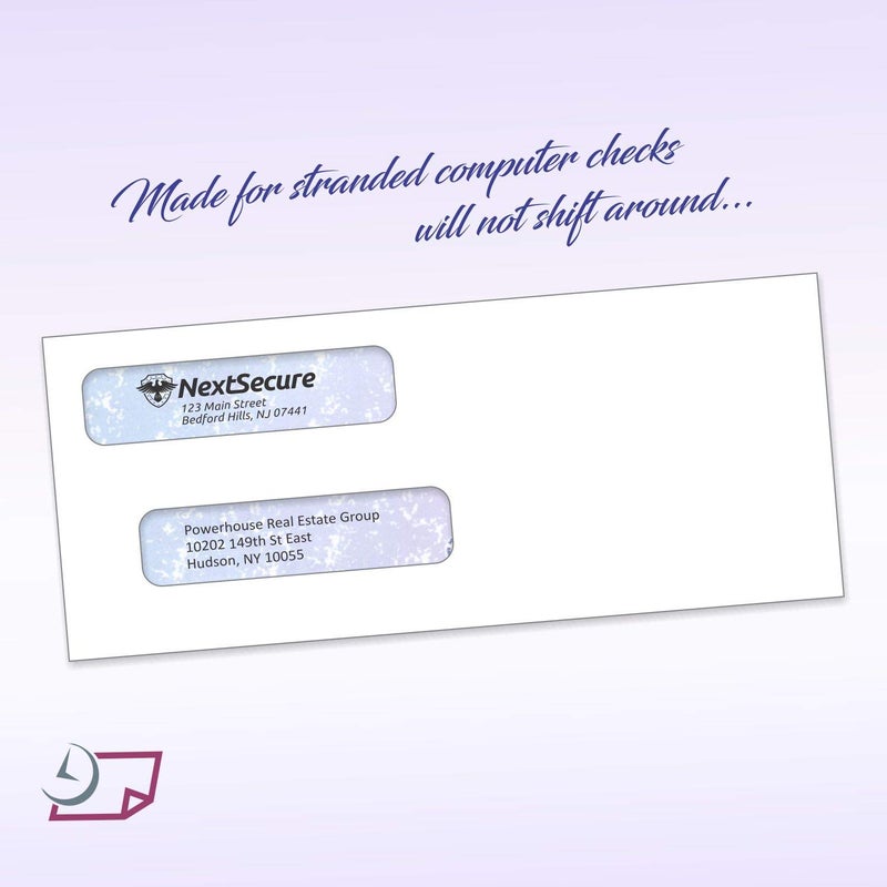 NextDayLabels - Box of 500# 8 Self Seal Double Window Security Check Envelopes - Image 5