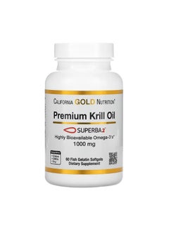 Premium Krill Oil with Superba2 1000 mg 60 Fish Gelatin Softgels