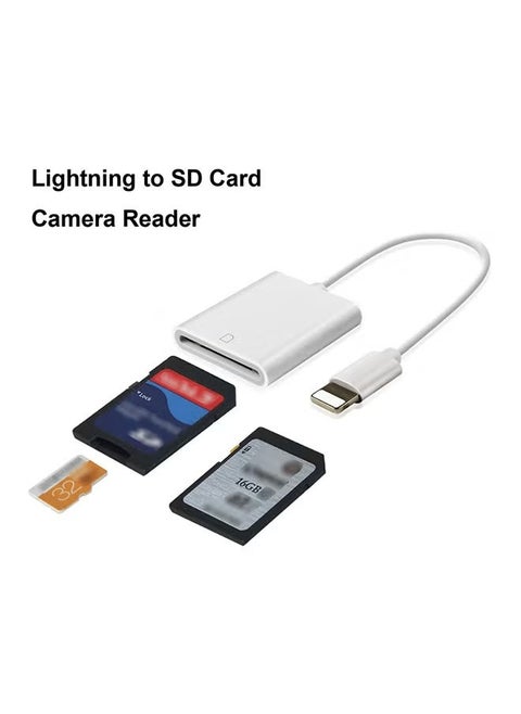 SD Card Reader Adapter For Apple iPhone/iPad White