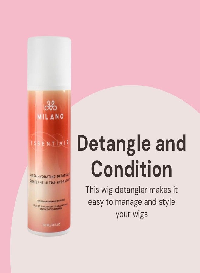 MILANO COLLECTION Essentials Ultra Hydrating Detangler for Human Hair Wigs, Hair Extensions, and Hair Pieces, Lightweight Leave-in Conditioner, Detangler Hydration Lotion, Premium Wig Care Products - Image 3