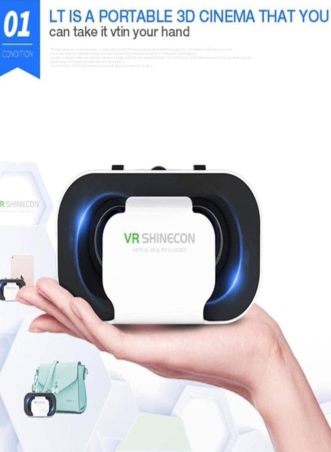 VR SHINECON VR Headset with Remote for Phone - 3D Virtual Reality Glasses for iPhone & Android, Adjustable Goggles for 4.7-6.5" Smartphones, Gift-Ready, Ideal for Beginners, Movies - Image 5