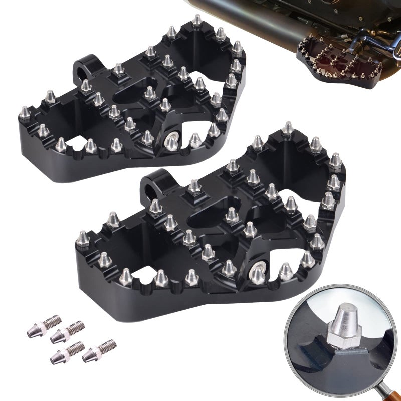 Sresk MX 360Â° Roating Chopper Bobber Style Offroad Mini Floorboard Footrest Driver Passenger Front Rear Foot Pegs Compatible with H-D Harley Touring Road King Sportster 883 Dyna Softail,Black