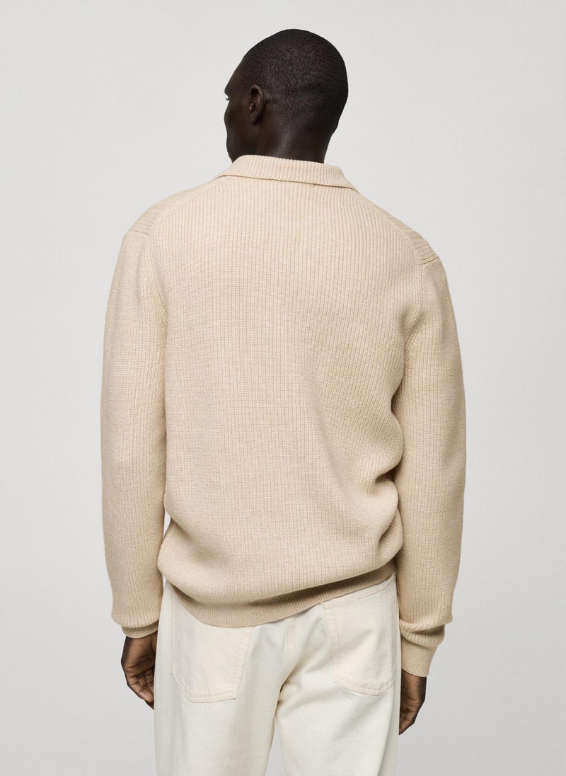 Mango Man - Structured Knitted Polo Sweater - Image 1