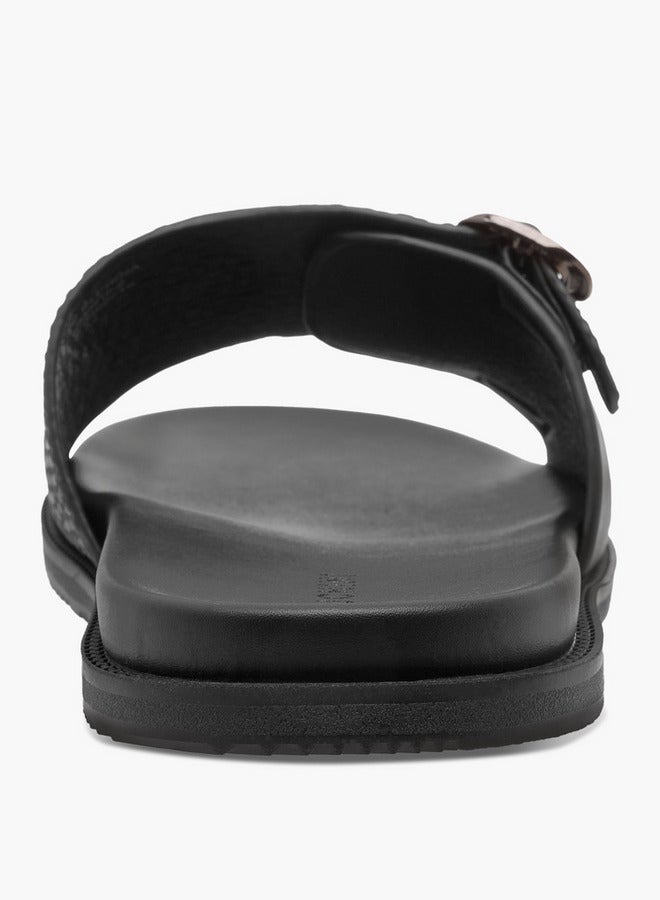DUCHINI Men's Monogram Embossed Slip-On Comfort Sandals  - Image 5