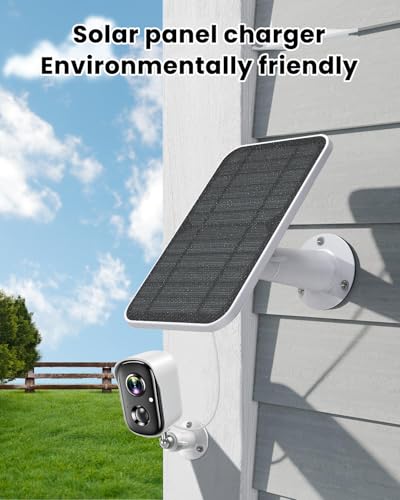 WININMETA Solar Panel Charger Compatible with Vision Well Battery Powered Wireless Outdoor Security Cameras 5W Solar Panels Charging with IP65 Waterproof 10ft USBC Cable Secure Wall Mount 2 Pack - Image 3