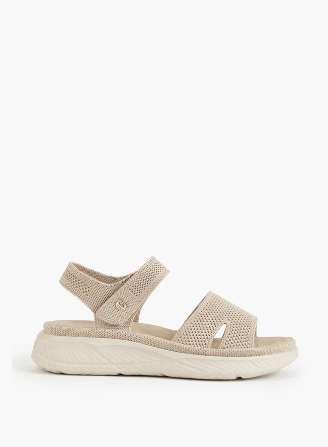 Le Confort Flyknit Textured Sandals with Hook and Loop Closure