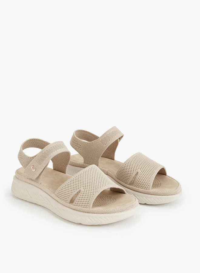 Le Confort Flyknit Textured Sandals with Hook and Loop Closure