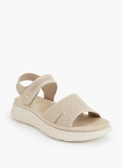 Le Confort Flyknit Textured Sandals with Hook and Loop Closure