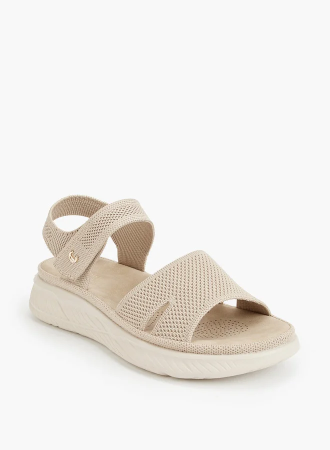 Le Confort Flyknit Textured Sandals with Hook and Loop Closure