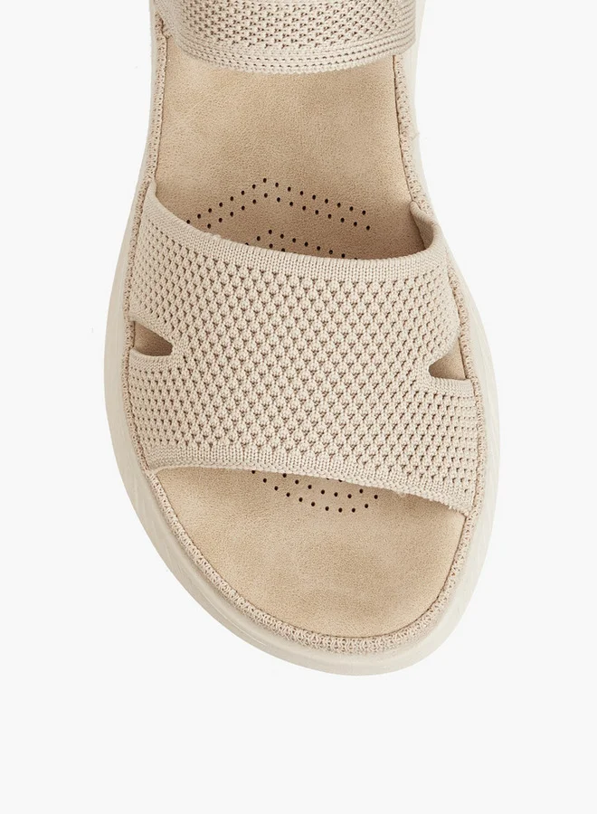 Le Confort Flyknit Textured Sandals with Hook and Loop Closure