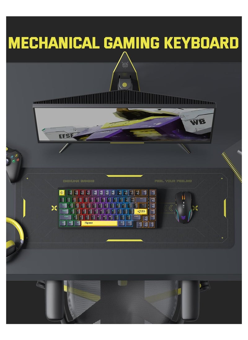 onikuma - G52 Gaming Wired Mechanical Keyboard With Brown Switchs 82 Keys LED RGB Backlit - Image 1