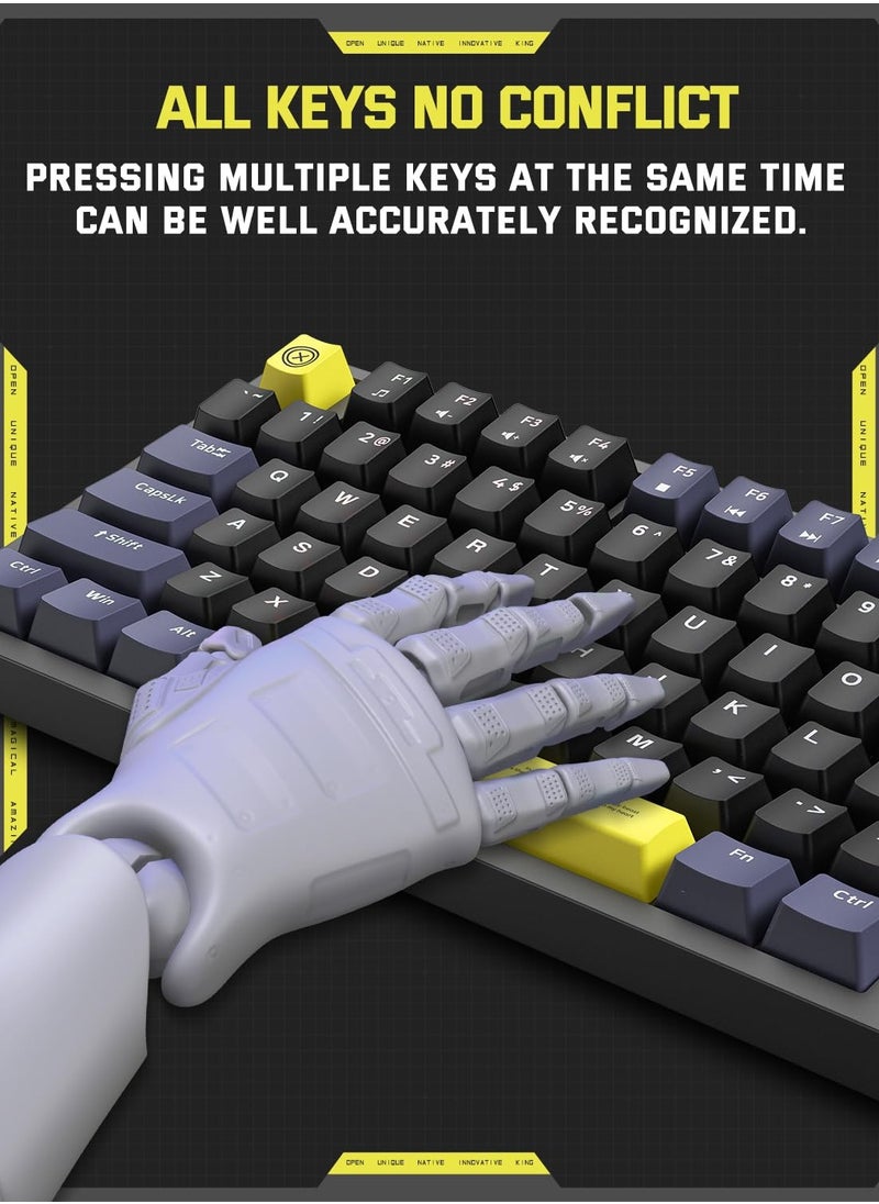 onikuma - G52 Gaming Wired Mechanical Keyboard With Brown Switchs 82 Keys LED RGB Backlit - Image 1