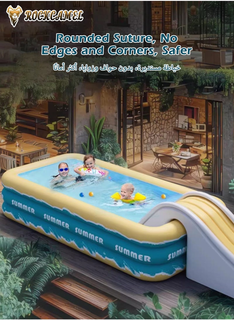 ROCKCAMEL Inflatable Swimming Pool 300*175*56cm,  Summer Water Party Family Paddling Pool, Large Thickened Children's Pool, Suitable For Backyard Garden Outdoor 4-6 People  - Image 3