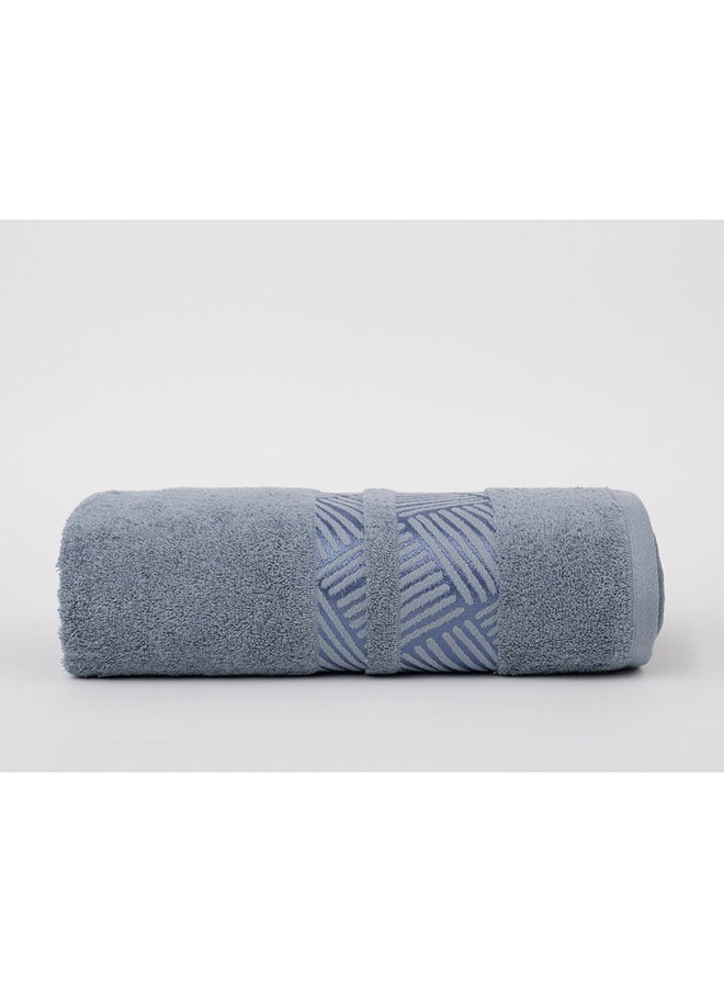 White Rose TRACK - 500 GSM - 100% Cotton Terry - Jacquard Border- 1 Bath Sheet 80X160 cm- Luxury Touch - Extra Absorbent-Sky Blue  - Image 2